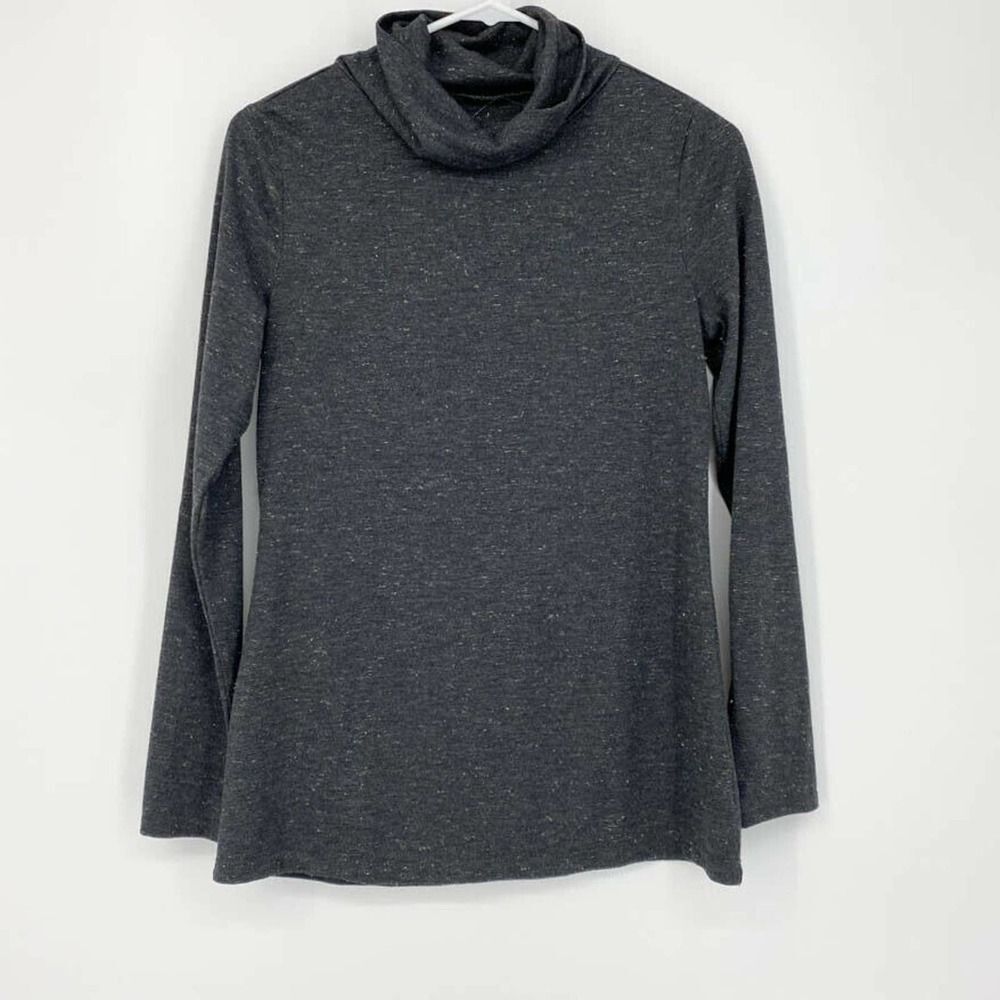 APT 9 Modern Essentials Turtleneck Long Sleeve Gray‎ with Gold Fleck Size XS
